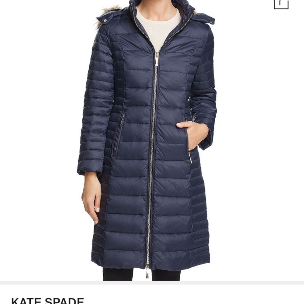 COPY - Kate spade Faux Fur Trim Hooded Puffer Coat